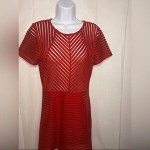 Red Bandage Bodycon see-through Dress